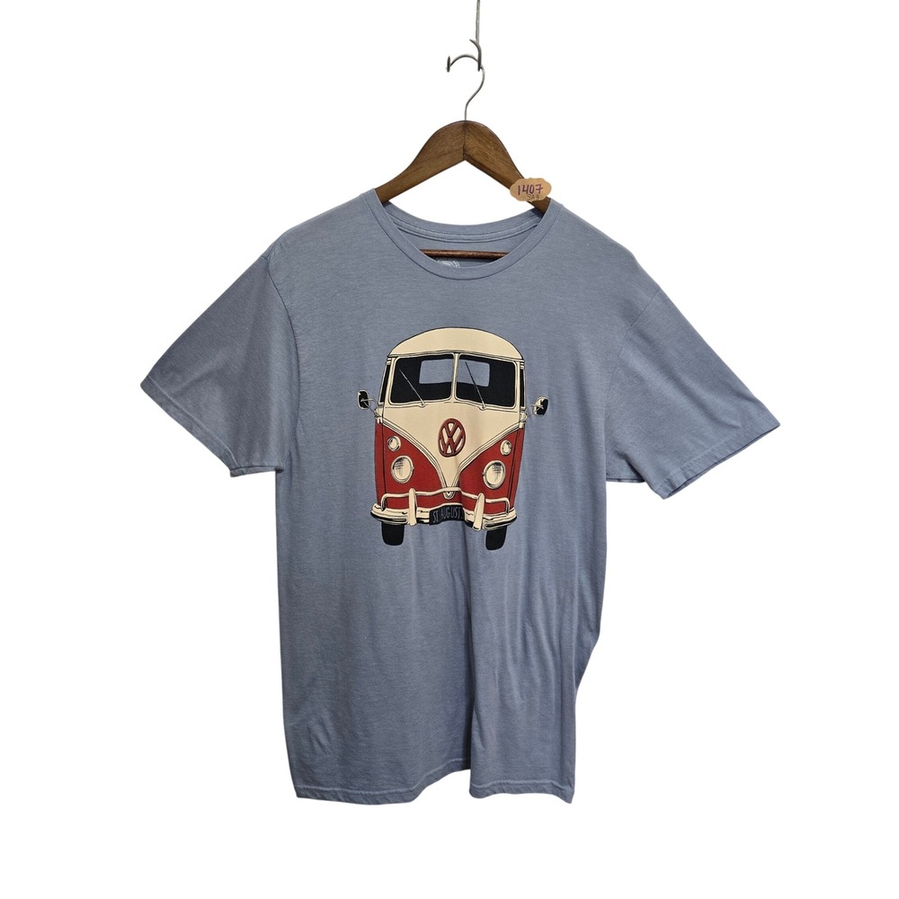 The Duck Company Volkswagen Bus T Shirt Mens Large Blue VW Camper Van Graphic T